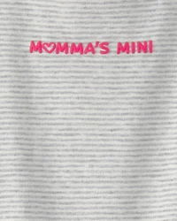Baby Girl 'Momma's Mini' Short-Sleeve Romper - Grey
