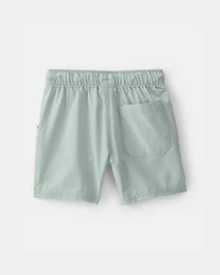 Baby Boy Poplin Drawstring Utility Shorts - Green