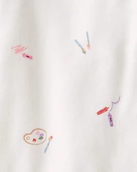 Baby Girl Art Print PurelySoft Sleep & Play Pajamas - White