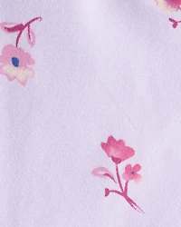 Baby Girl 2-Piece Floral Long-Sleeve Top & Flared Leggings Set - Purple