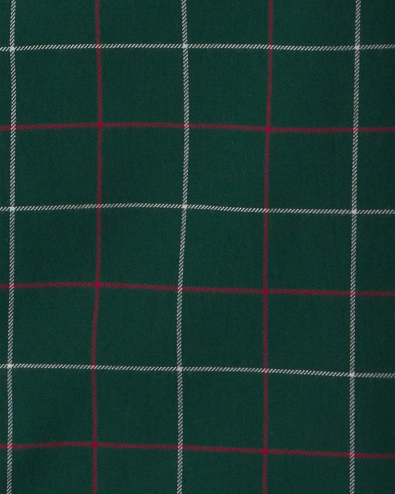 Boys Plaid Long-Sleeve Button-Down Shirt - Green