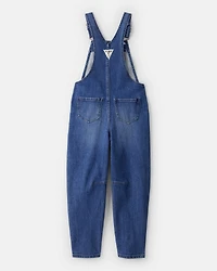 Girls Denim Sleeveless Overalls - Blue