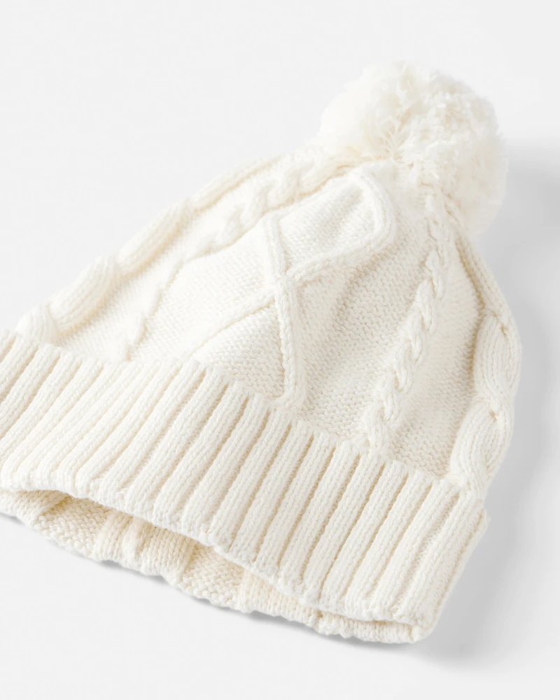 Baby Organic Cotton Cable Knit Hat