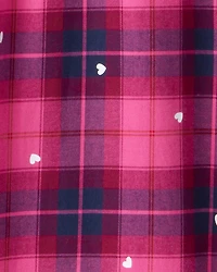 Girls Flannel Plaid Bottoms - Pink