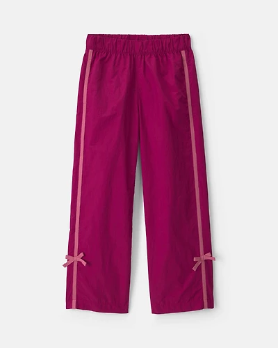 Girls Nylon Track Pants - Burgundy