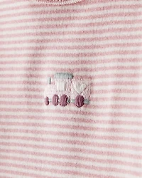 Baby Girl 3-Piece Train Print Long-Sleeve Bodysuit & Pant Set - Pink