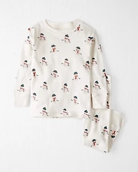 Baby Organic Cotton Snowman Print Pajamas