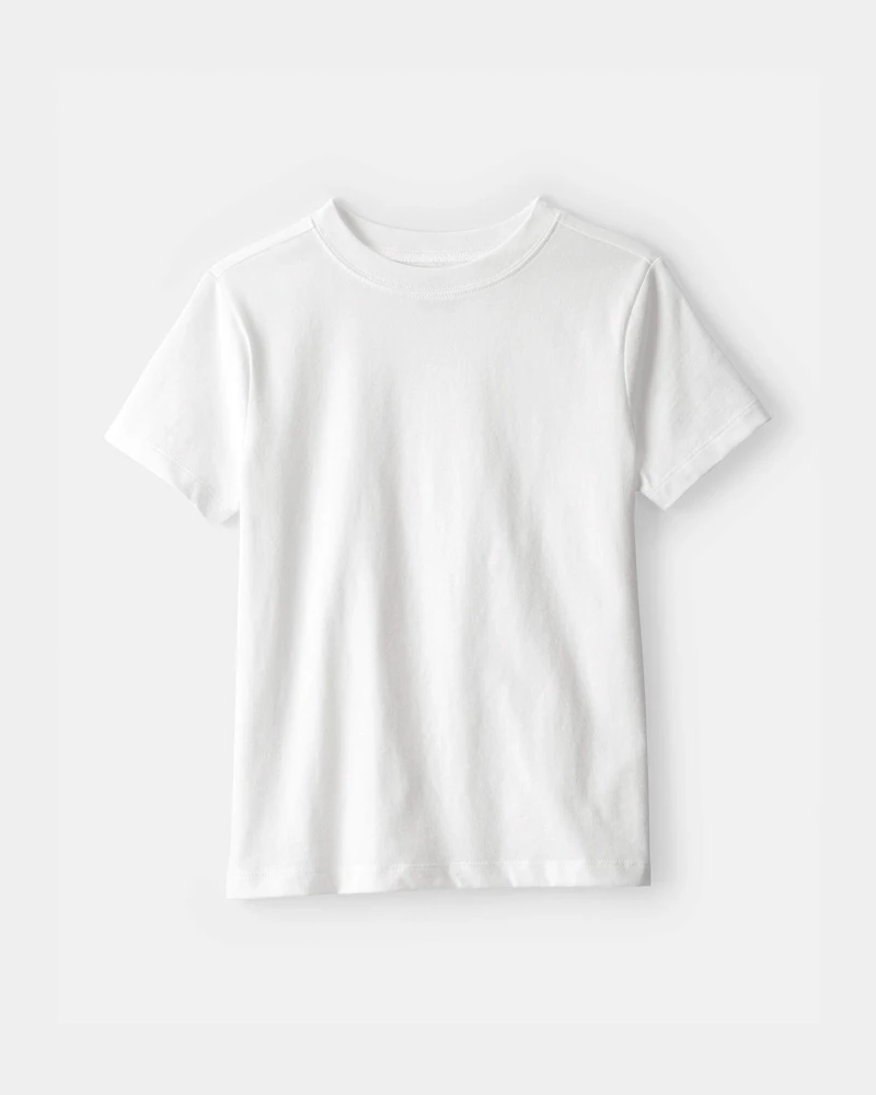 Kids Solid T-Shirt - White