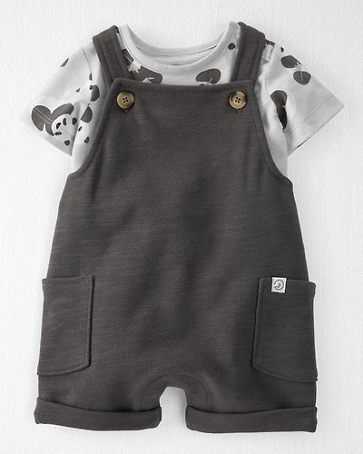 Baby 2-Piece Organic Cotton Shortall Set