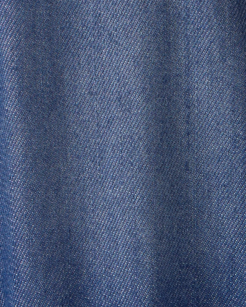 Toddler Girl Denim Button-Up Dress - Dark Wash