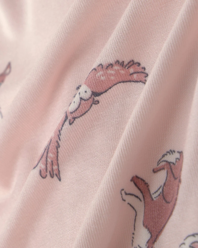 Baby Girl 1-Piece Woodland PurelySoft™ Snug Fit Pajama - Pink