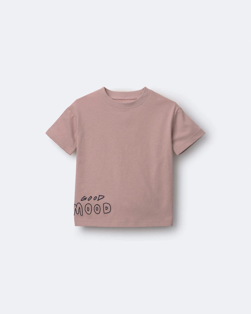 Toddler 'Good Mood' Relaxed Tee - Mauve
