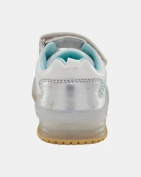 Toddler Light Up Metallic Sneakers - Silver/Aqua