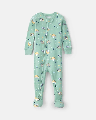 Baby Peanuts Snoopy 100% Cotton Snug Fit 1-Piece Pajama - Green