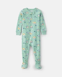 Baby Peanuts Snoopy 100% Cotton Snug Fit 1-Piece Pajama - Green