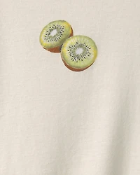 Girls Kiwi Ribbed Tee - Ivory