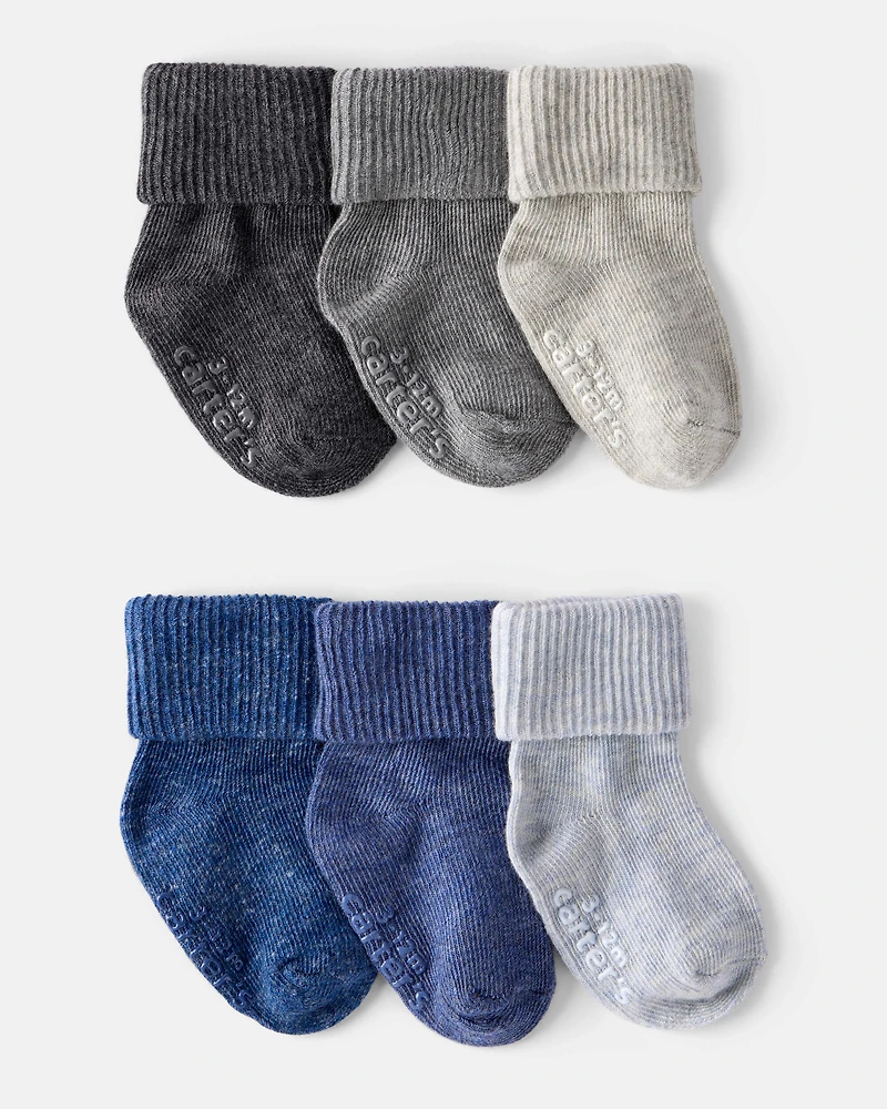 Baby Boy 6-Pack Ankle Socks - Blue