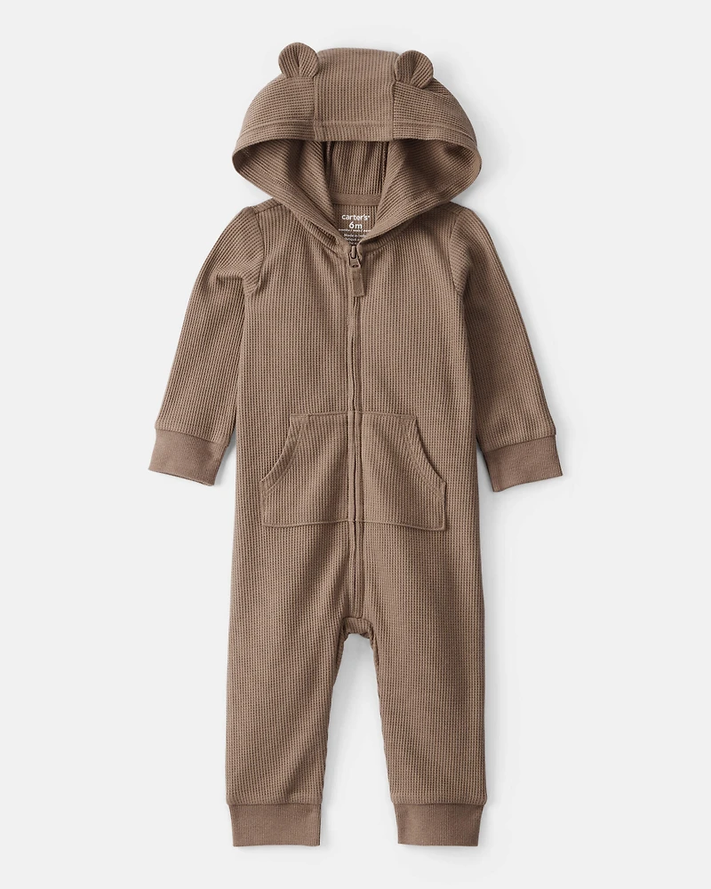 Baby Bear Long-Sleeve Jumpsuit - Brown