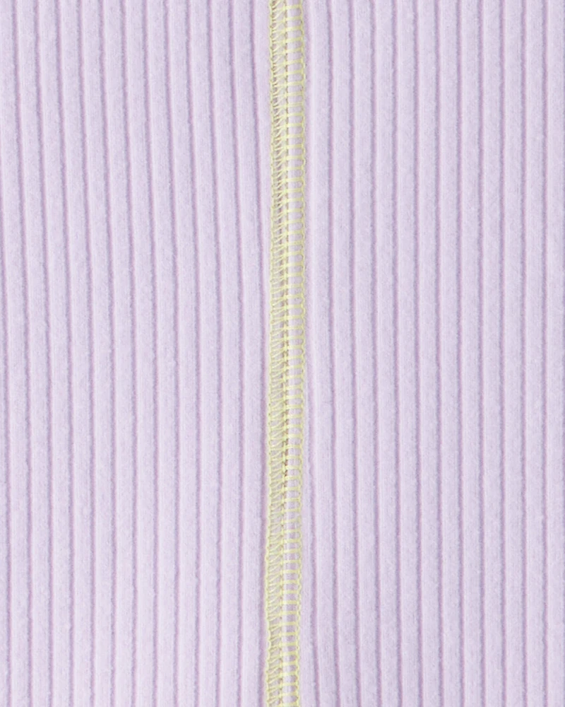 Girls Active Rib Long-Sleeve Top - Purple