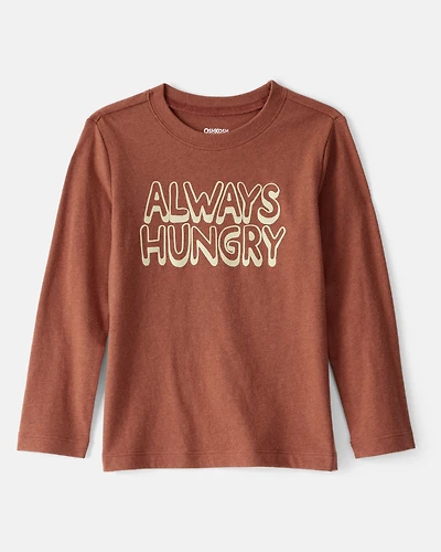 Toddler Boy Always Hungry Long-Sleeve Graphic Tee - Brown