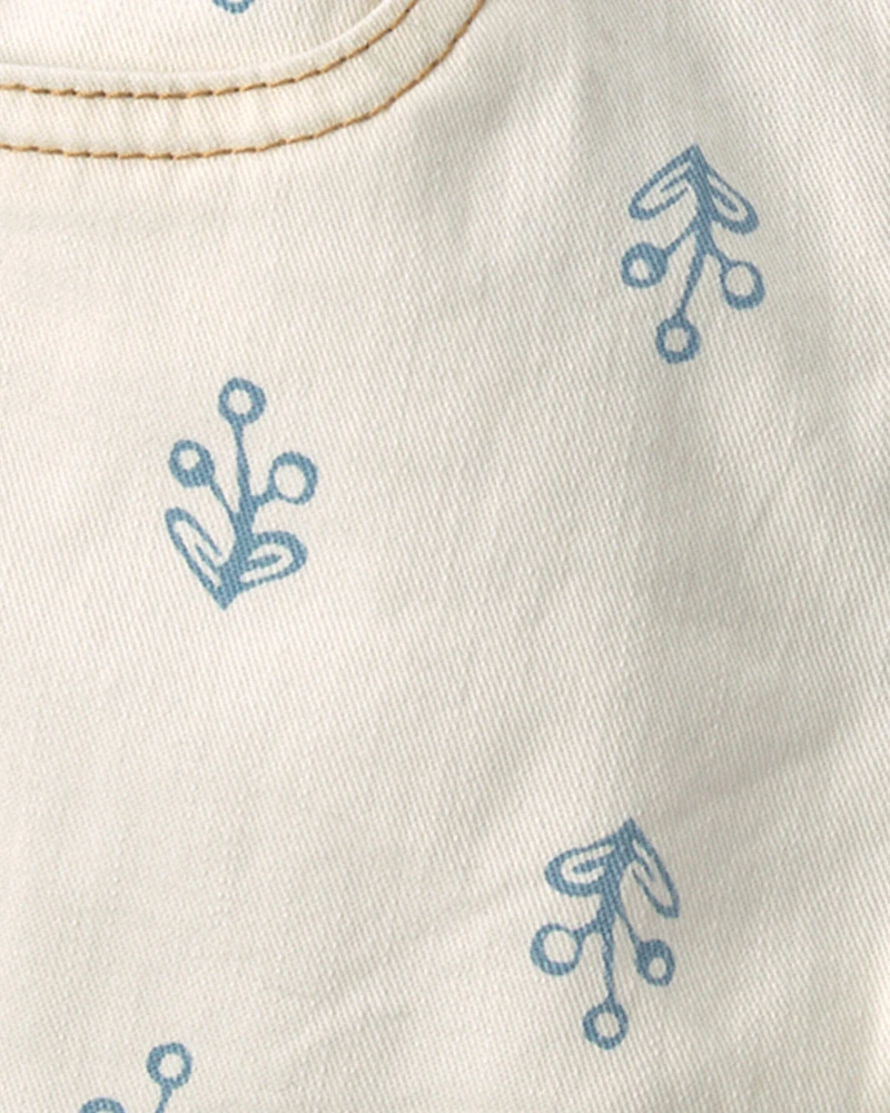 Toddler Girl Floral Twill Shorts - Ivory
