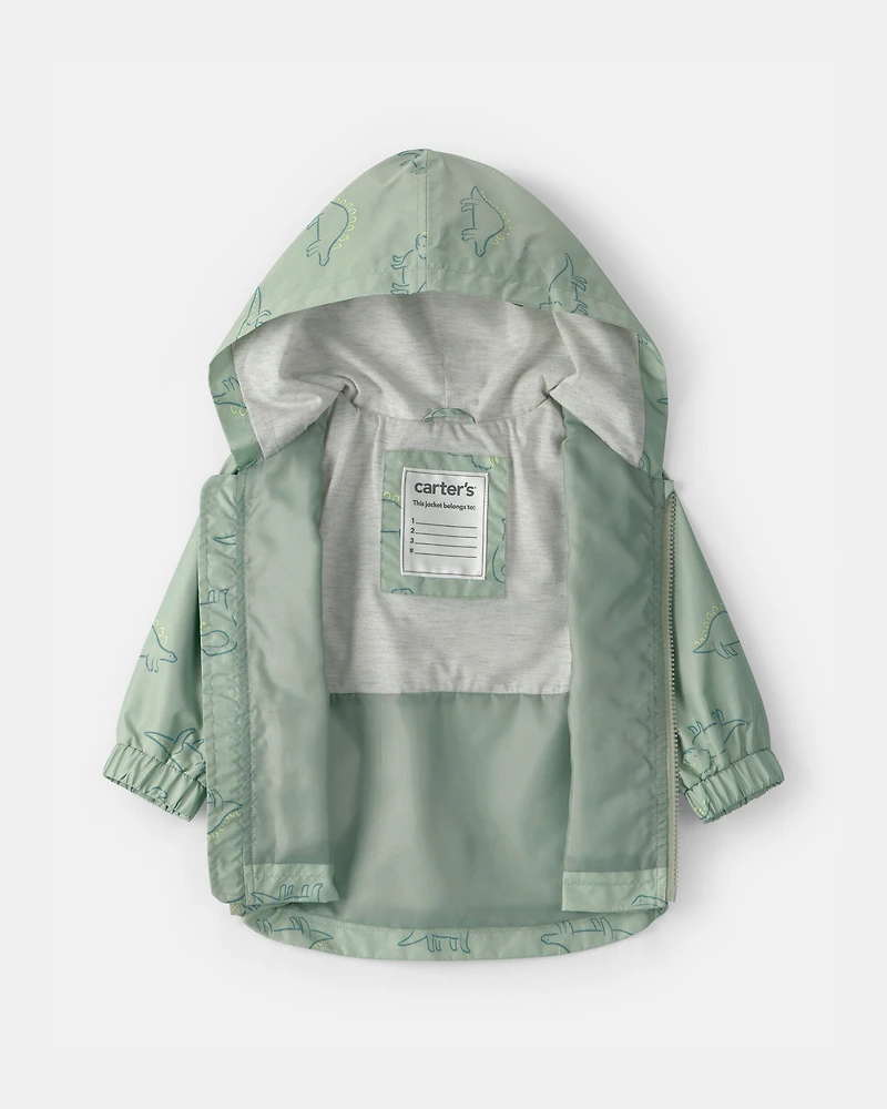 Baby Boy Dinosaur Raincoat - Green