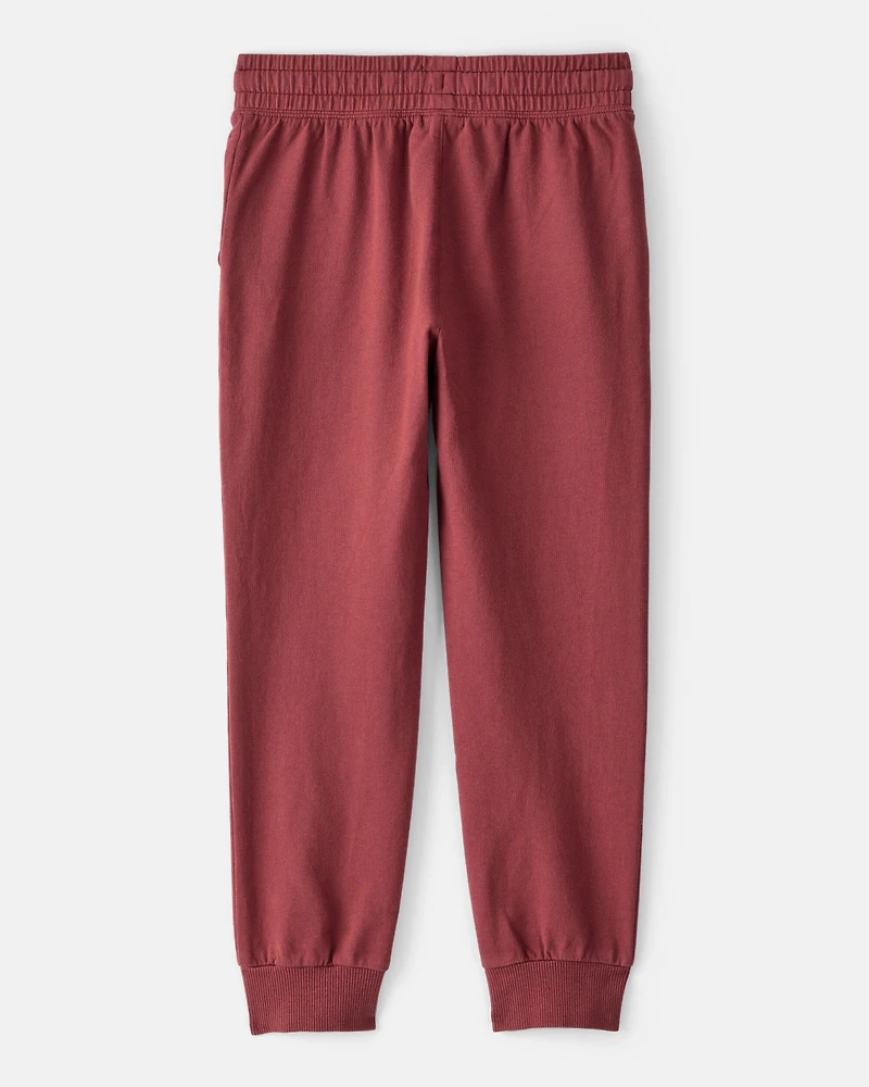 Boys French Terry Active Joggers - Burgundy