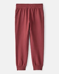 Boys French Terry Active Joggers - Burgundy