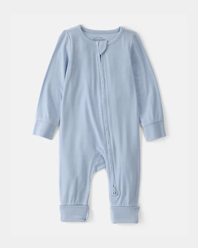Baby Boy 2-Way Zip PurelySoft Sleep & Play Pajama - Blue