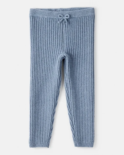 Toddler Girl Ribbed Sweater Knit Pants - Blue