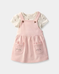 Baby Girl 2-Piece Easter Bunny Jumper Set - Pink/Ivory