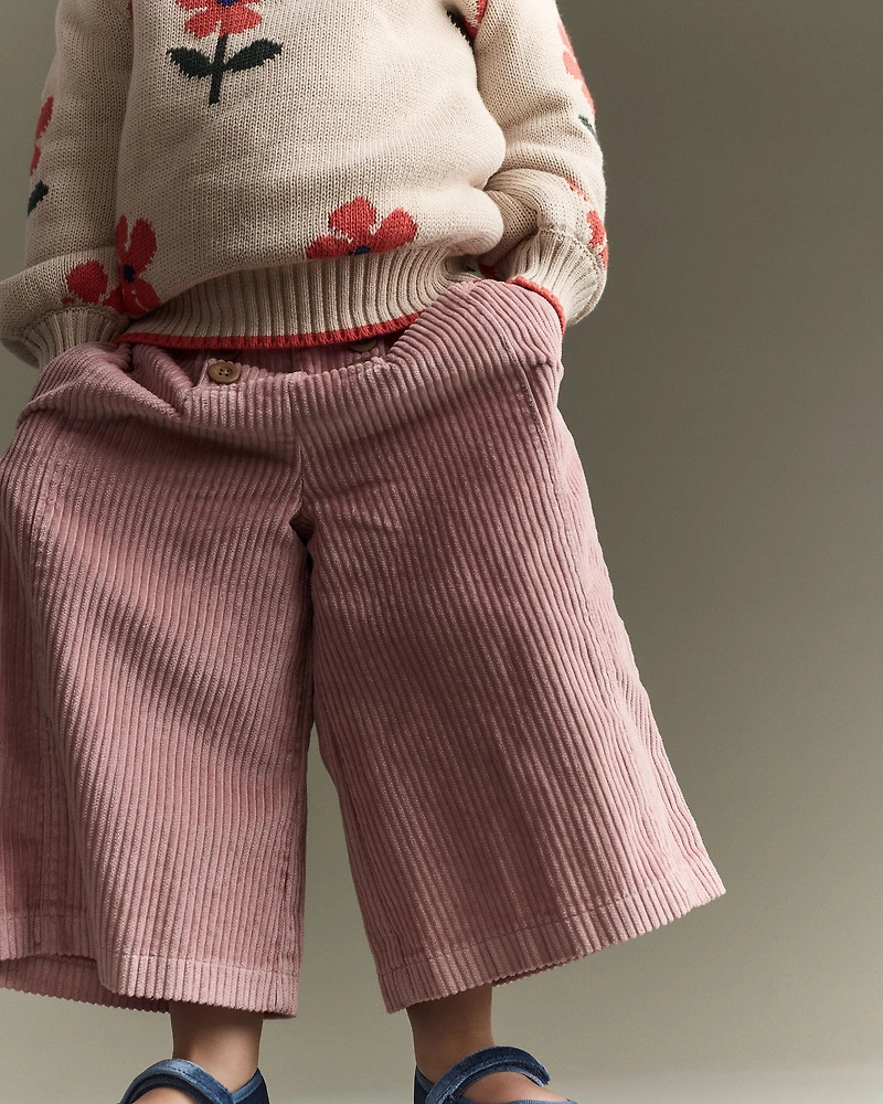 Toddler Girl Urban Wide Leg Corduroy Pant - Light Pink