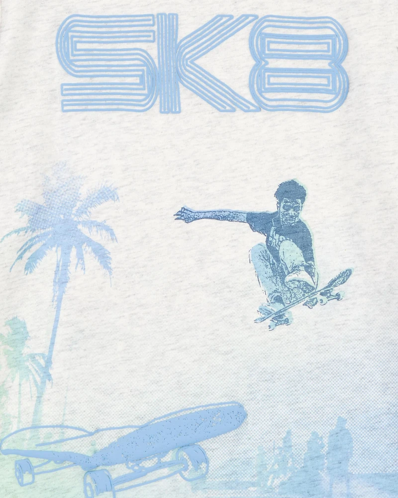 Kid Short-Sleeve Skateboard Tee - Grey
