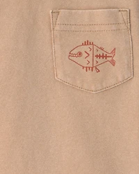 Baby Boy Fish Pocket Tee - Brown
