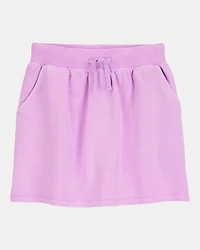 Kid 2-Piece Ribbed Tank Top & Active Drawstring Skort Set - Purple