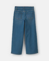 Girls Cropped Wide-Leg Jeans - Medium Wash