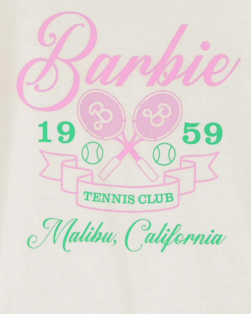 Girls Barbie™ 'Tennis Club' Short-Sleeve Graphic Tee - Ivory