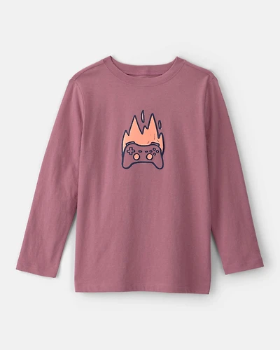 Boys Game Controller Long-Sleeve Graphic Tee - Red