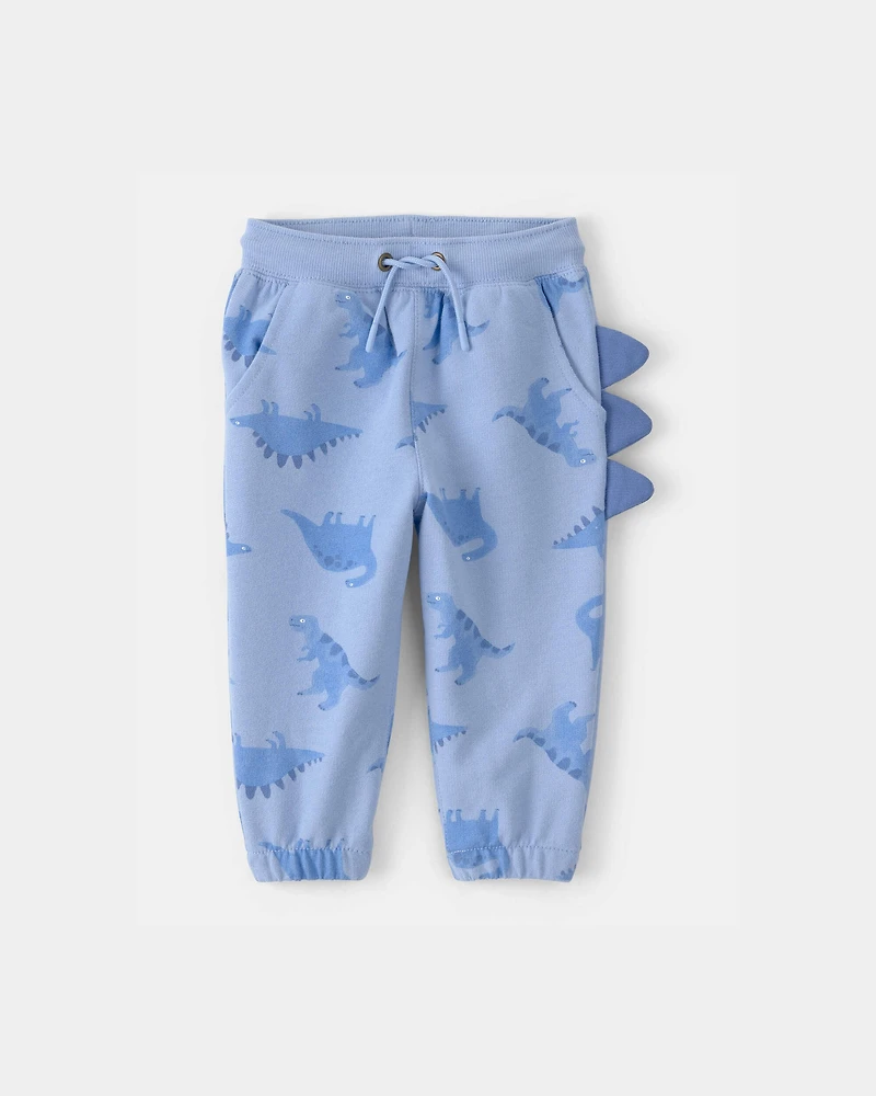 Baby Boy 2-Piece Dinosaur French Terry Hoodie & Joggers Set - Blue