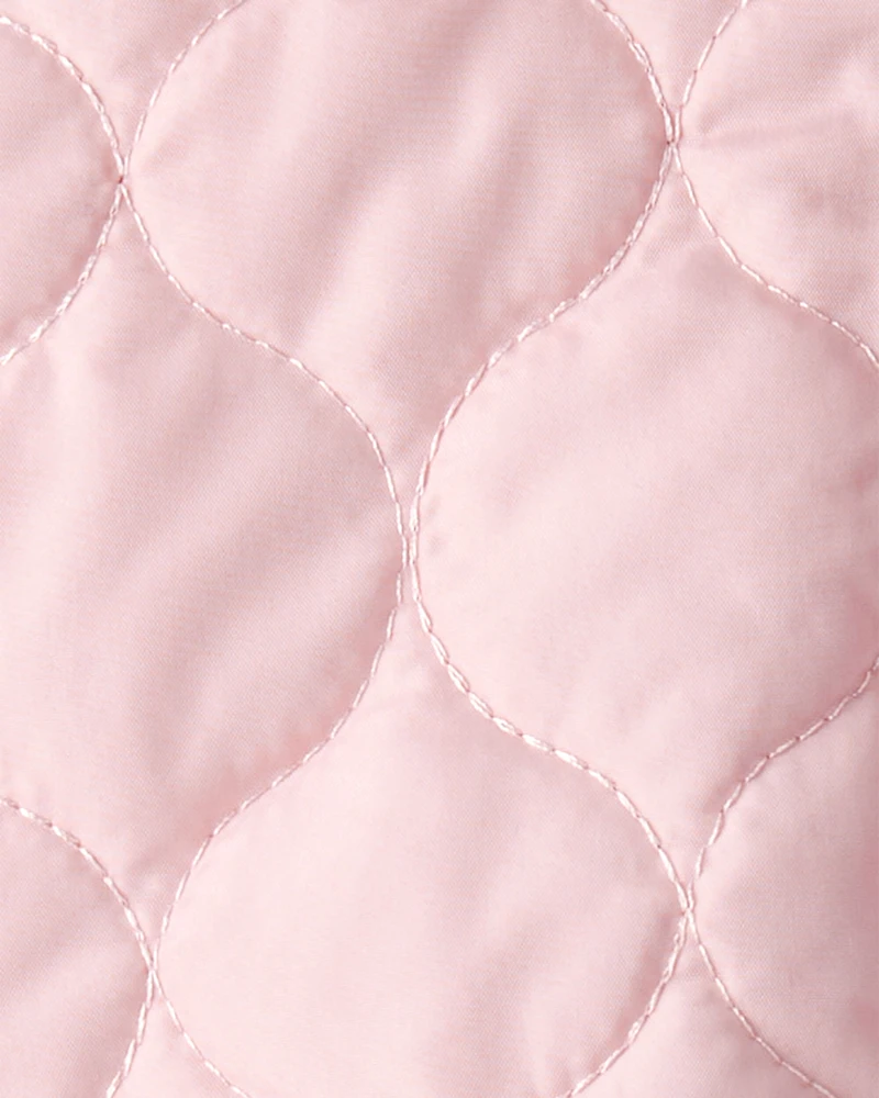 Baby Girl Quilted Long-Sleeve Midweight Jacket - Pink