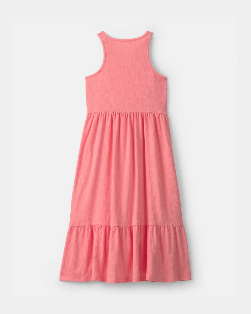 Girls Sleeveless Maxi Dress - Coral