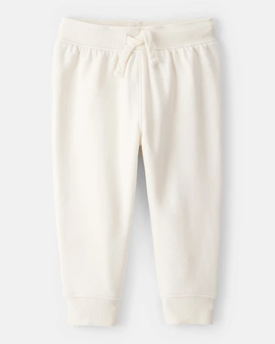 Baby Girl Drawstring Joggers - Cream