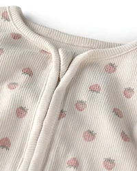 Baby Girl Organic Cotton Sleep & Play Pajama in Strawberry