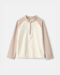 Toddler Boy Colorblock Rashguard - Tan/Ivory