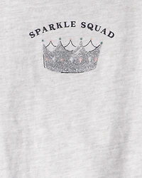 Toddler Girl Sparkle Squad Short-Sleeve Graphic Tee - Grey