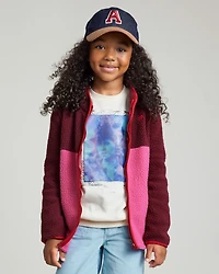Girls Microfleece Long-Sleeve Zip-Up Jacket - Pink