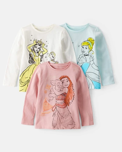 Girls 3-Pack Disney© Princess Long-Sleeve Graphic Tees