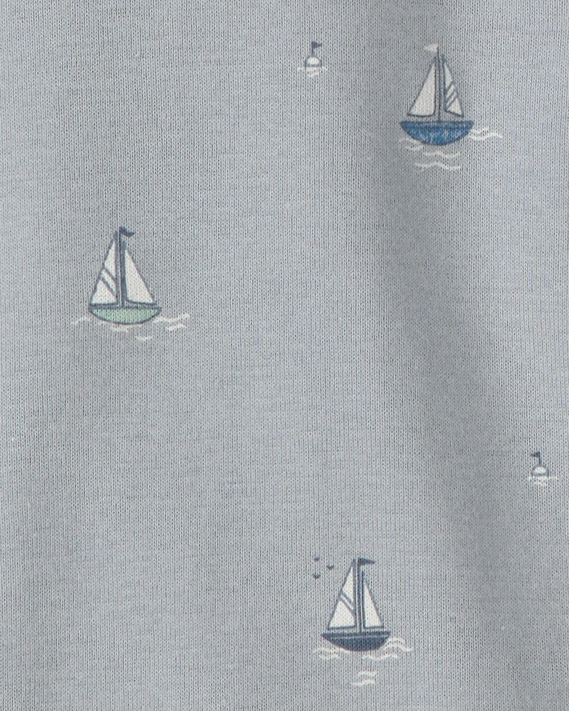 Baby 3-Pack Organic Cotton Bodysuits in Sail Away Print