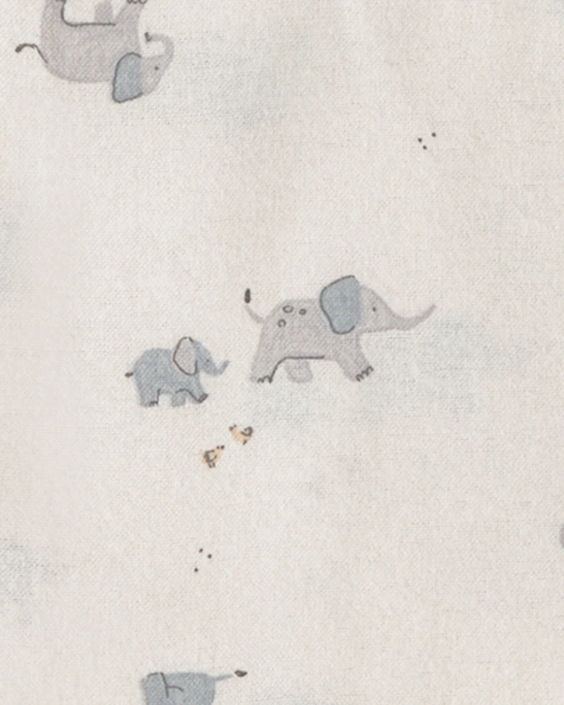 Baby 4-Pack Elephant Receiving Blankets - Grey/Ivory