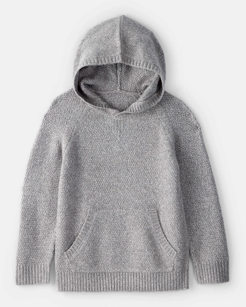 Boys Sweater Knit Hoodie - Grey